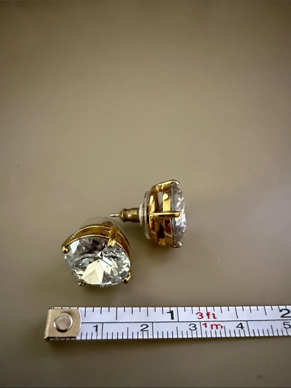kate spade Gold-Tone Clear Crystal Stud Earrings